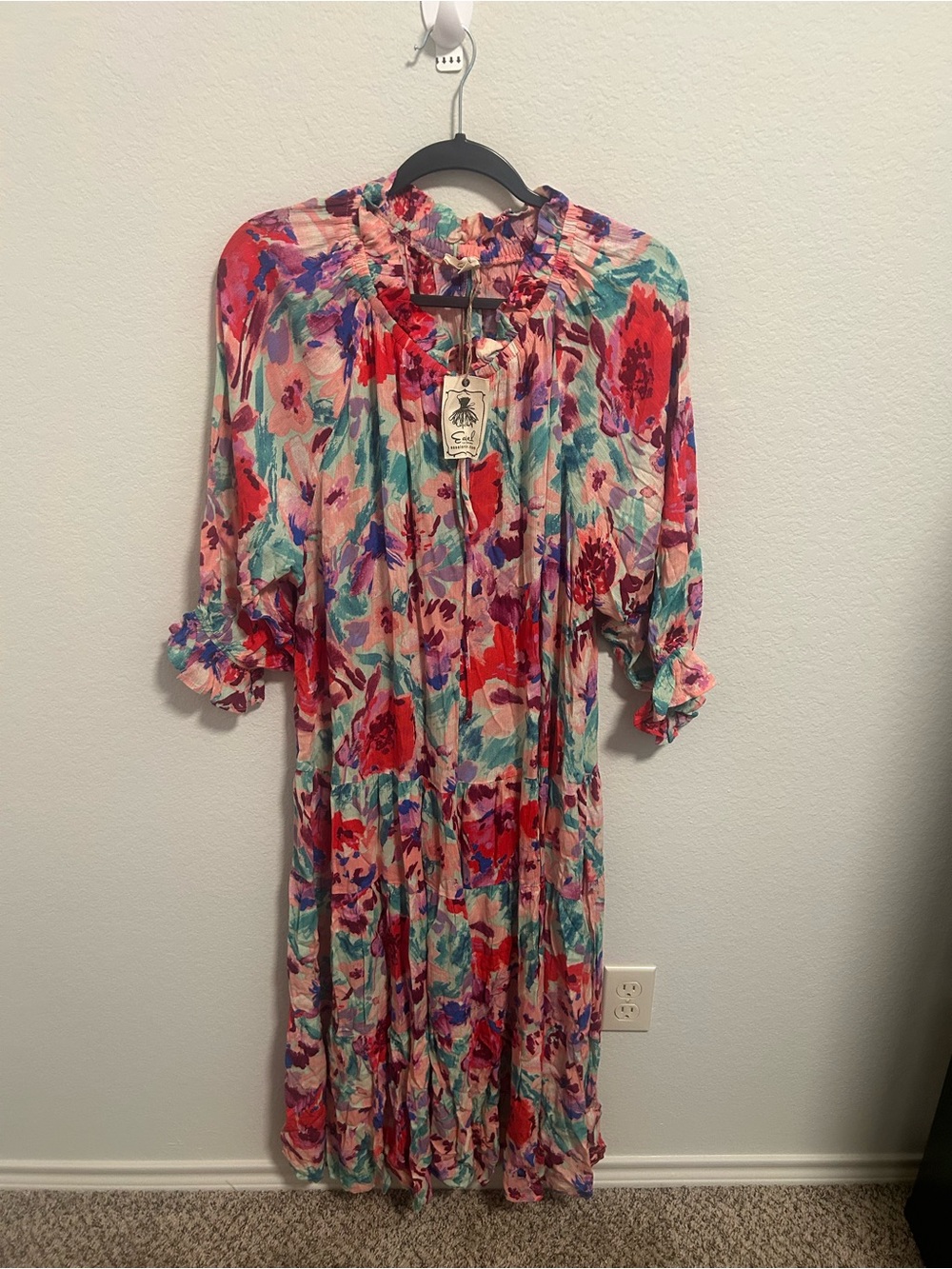 Easel Floral Multi-Color Midi Dress